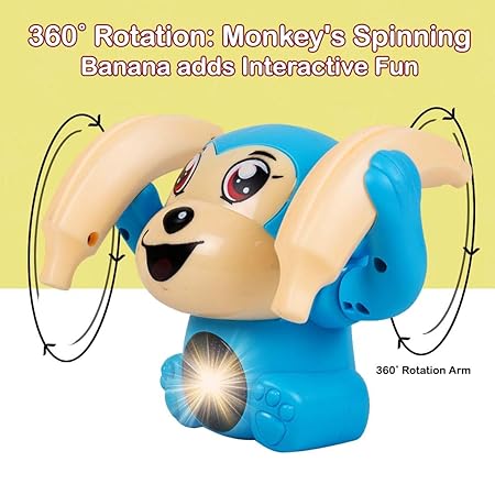Gooyo GY-2029 Battery Operated Voice Control Monkey Toy with Musical, Dancing, Spinning,Rolling and Sensor Feature for Gifts/Kids/Babies/Boys/Girls| Assorted, Power Source:3xAAA Battery(Not Included)