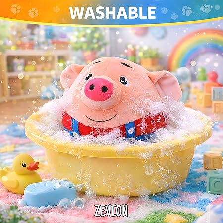 Dancing & Singing Piglet Toy, Interactive Moving Plush Pig with Music, Shaking Cartoon Pig Stuffed Animal, Washable Soft Electronic Sound for Kids