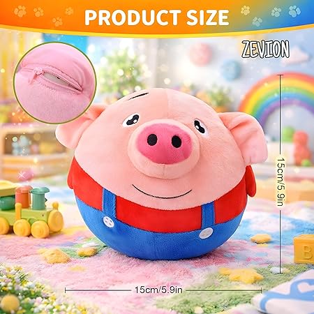 Dancing & Singing Piglet Toy, Interactive Moving Plush Pig with Music, Shaking Cartoon Pig Stuffed Animal, Washable Soft Electronic Sound for Kids
